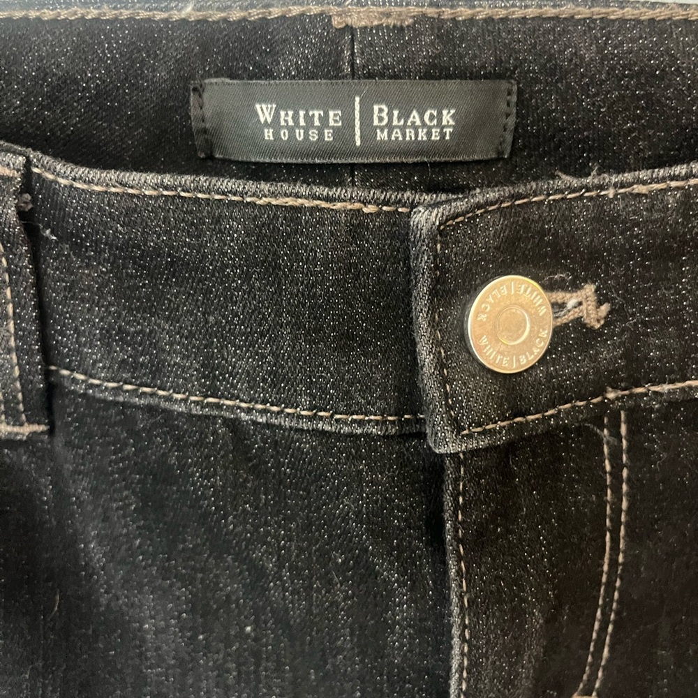 White House Black Market Dark Blanc Flare Jeans NWOT - Picture 6 of 8